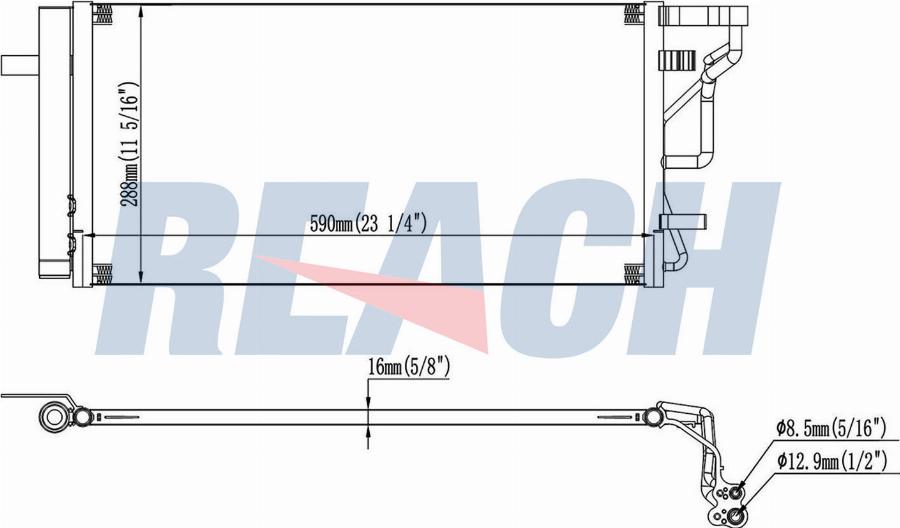 REACH 1.30.5736.PD - Condenser, air conditioning car-mod.net