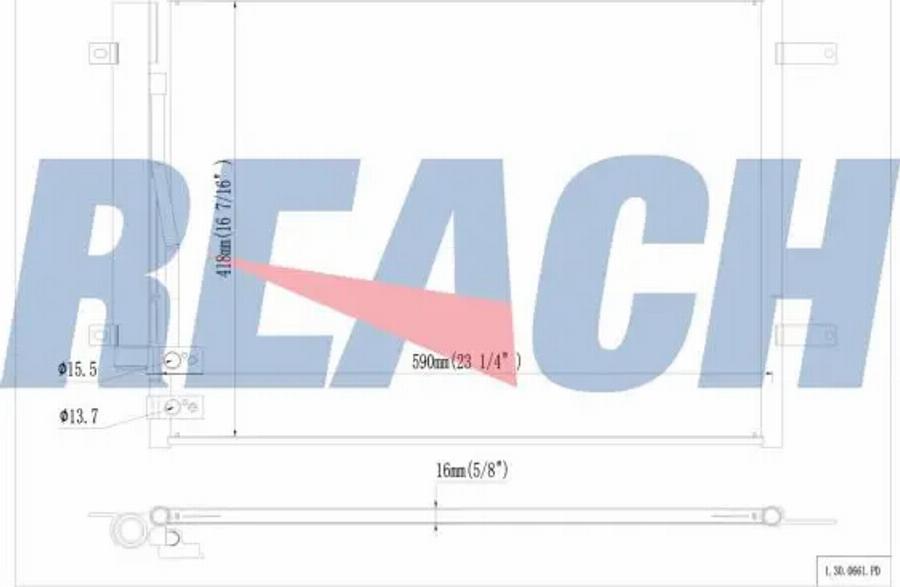 REACH 1.30.0661.PD - Condenser, air conditioning car-mod.net