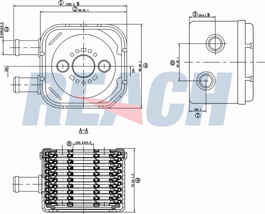 REACH 1.24.10170 - Oil Cooler, engine oil car-mod.net