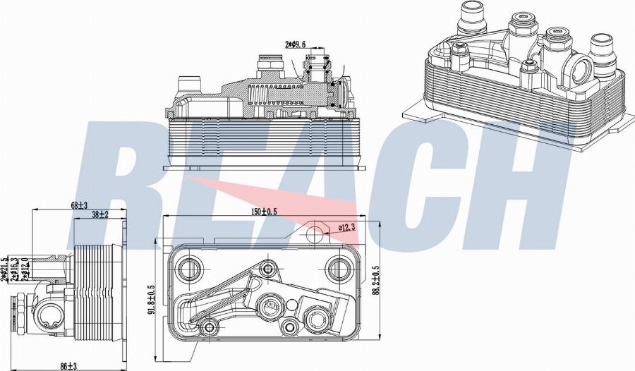 REACH 1.24.12009 - Oil Cooler, engine oil car-mod.net