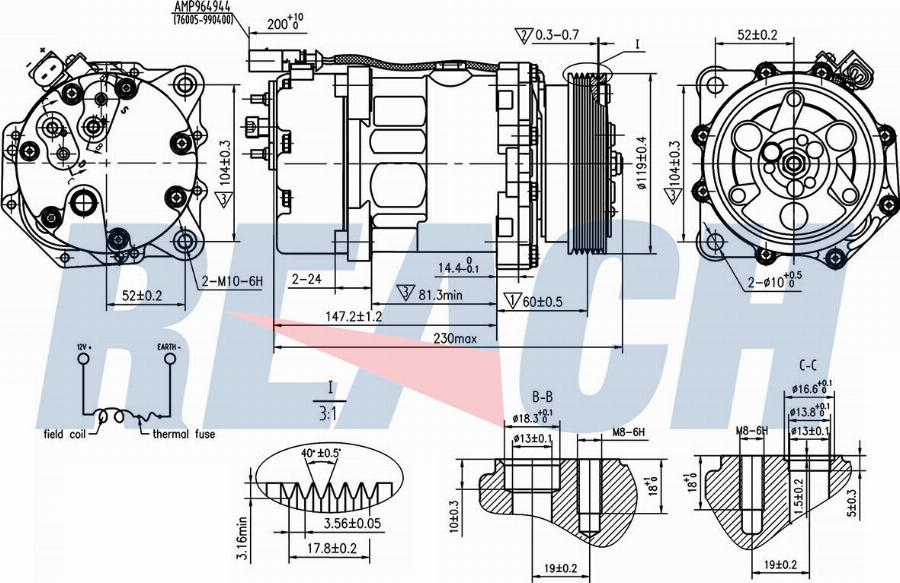 REACH 1.74.10627 - Compressor, air conditioning car-mod.net