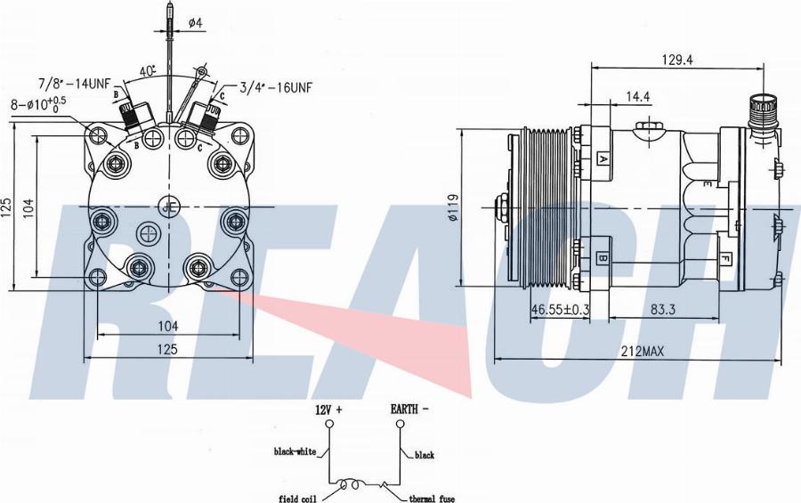 REACH 1.74.20941 - Compressor, air conditioning car-mod.net