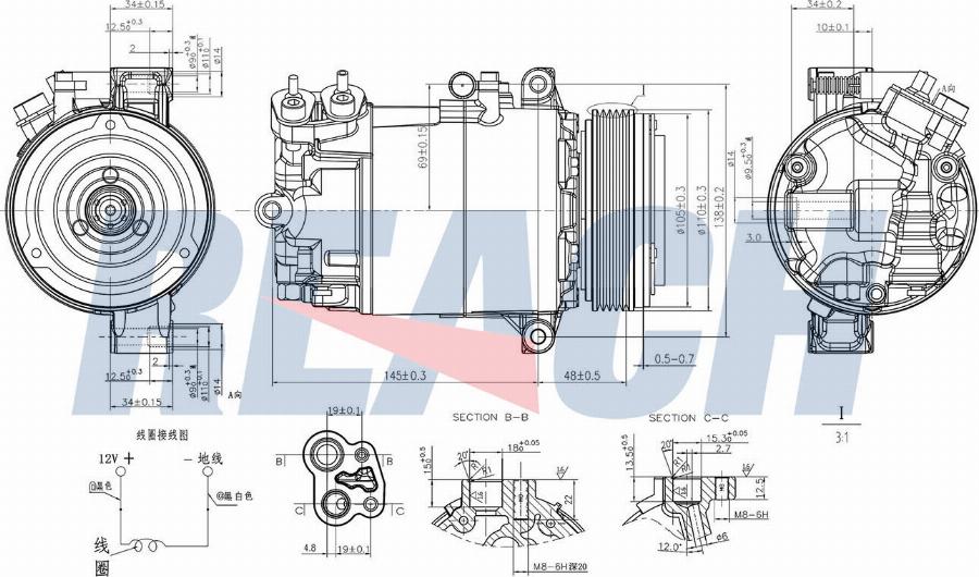REACH 1.74.20601 - Compressor, air conditioning car-mod.net