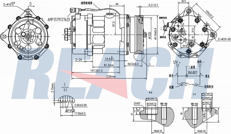 REACH 1.74.20366 - Compressor, air conditioning car-mod.net
