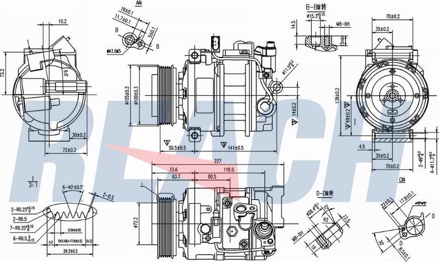 REACH 1.74.20361 - Compressor, air conditioning car-mod.net