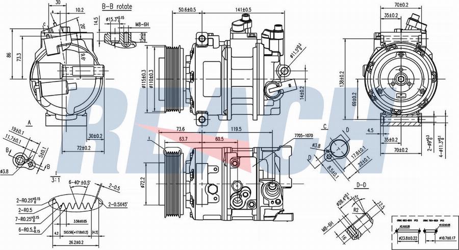 REACH 1.74.21852 - Compressor, air conditioning car-mod.net