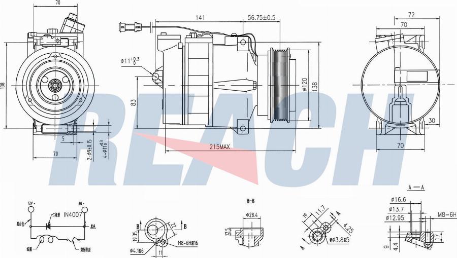 REACH 1.74.21813 - Compressor, air conditioning car-mod.net