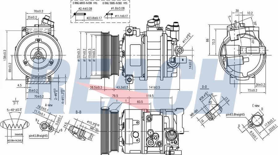 REACH 1.74.21832 - Compressor, air conditioning car-mod.net