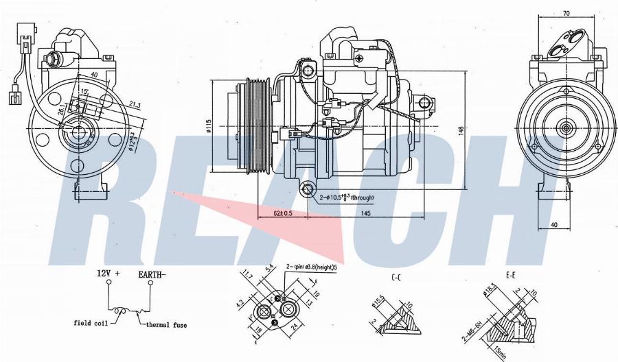 REACH 1.74.21399 - Compressor, air conditioning car-mod.net