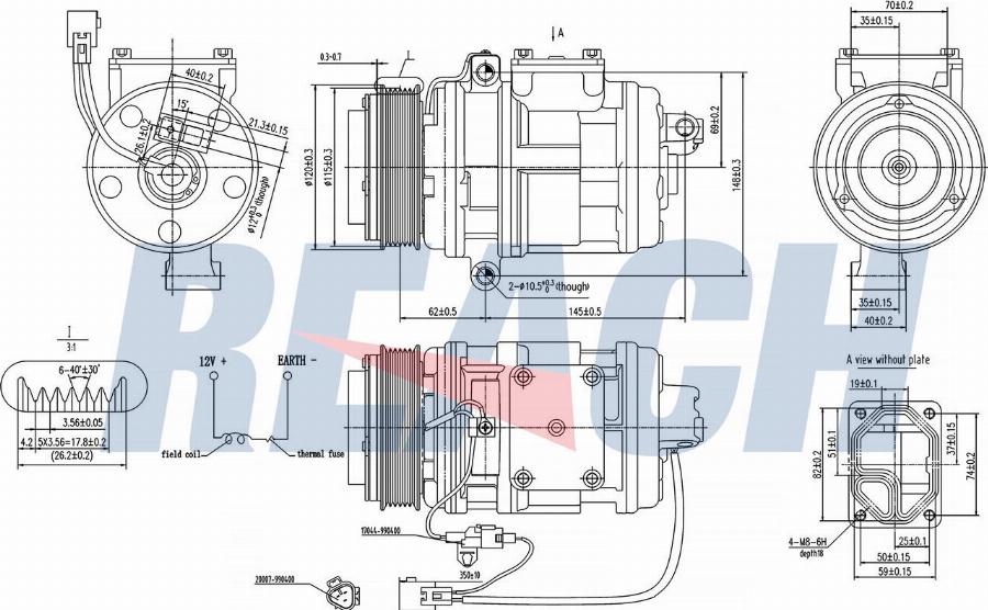 REACH 1.74.21398 - Compressor, air conditioning car-mod.net