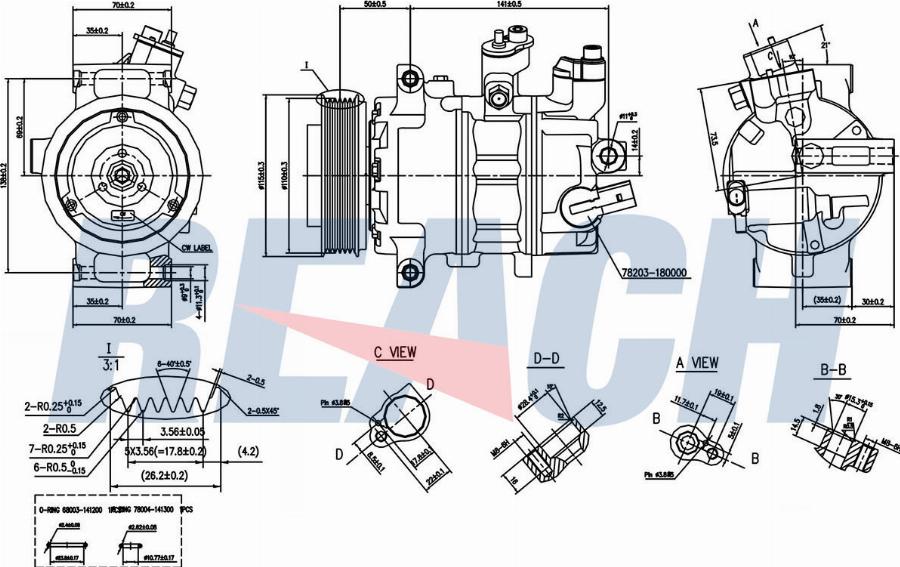 REACH 1.74.22057 - Compressor, air conditioning car-mod.net