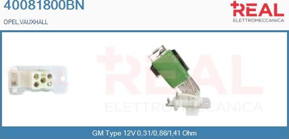 REAL 40081800BN - Resistor, interior blower car-mod.net