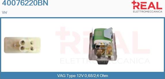 REAL 40076220BN - Resistor, interior blower car-mod.net