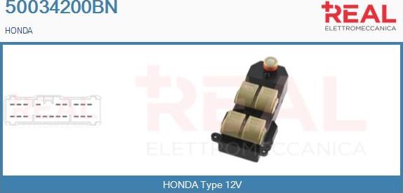 REAL 50034200BN - Switch, window regulator car-mod.net