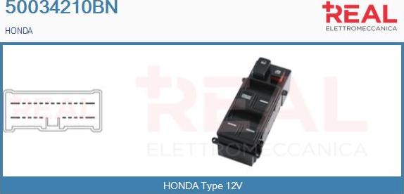 REAL 50034210BN - Switch, window regulator car-mod.net