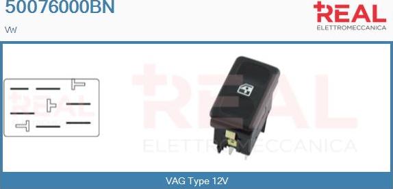 REAL 50076000BN - Switch, window regulator car-mod.net