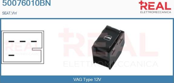 REAL 50076010BN - Switch, window regulator car-mod.net