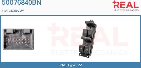 REAL 50076840BN - Switch, window regulator car-mod.net