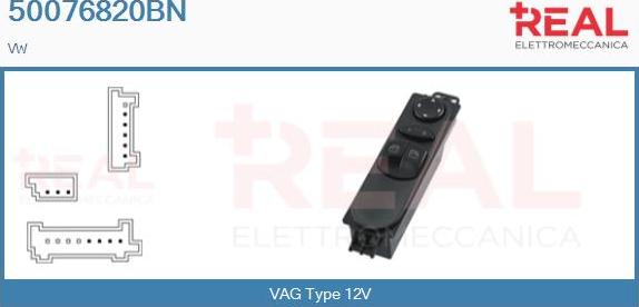 REAL 50076820BN - Switch, window regulator car-mod.net