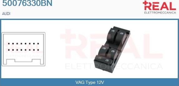 REAL 50076330BN - Switch, window regulator car-mod.net