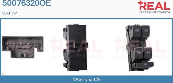 REAL 50076320OE - Switch, window regulator car-mod.net