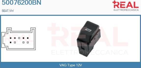 REAL 50076200BN - Switch, window regulator car-mod.net