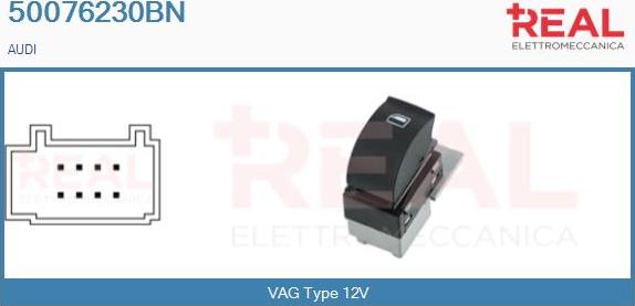 REAL 50076230BN - Switch, window regulator car-mod.net