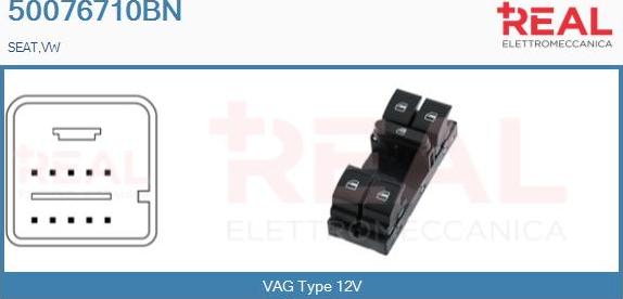 REAL 50076710BN - Switch, window regulator car-mod.net