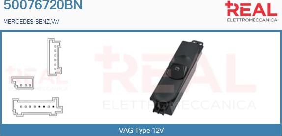 REAL 50076720BN - Switch, window regulator car-mod.net