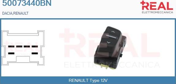 REAL 50073440BN - Switch, window regulator car-mod.net
