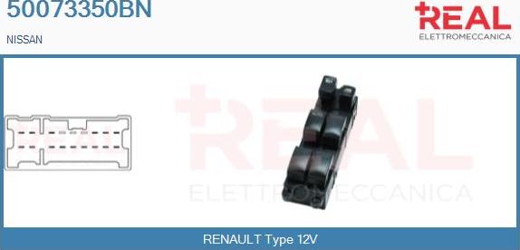 REAL 50073350BN - Switch, window regulator car-mod.net