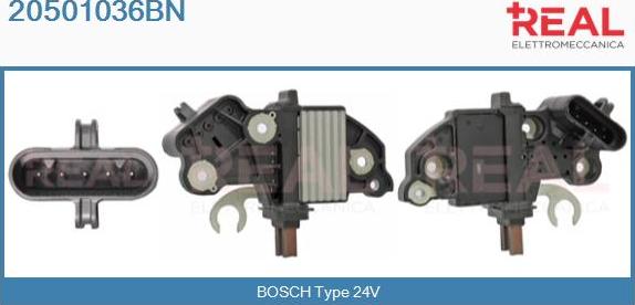 REAL 20501036BN - Voltage regulator, alternator car-mod.net