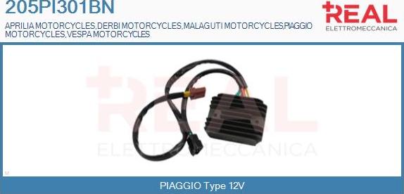 REAL 205PI301BN - Voltage regulator, alternator car-mod.net