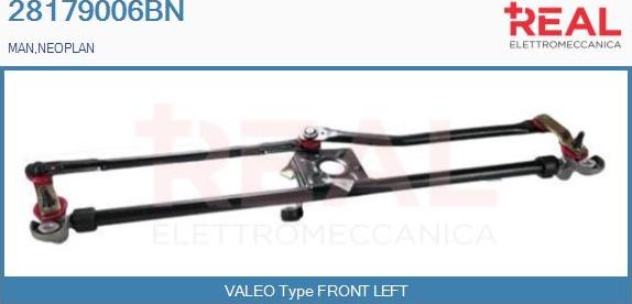 REAL 28179006BN - Wiper Linkage car-mod.net