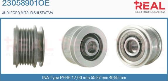 REAL 23058901OE - Pulley, alternator, freewheel clutch car-mod.net