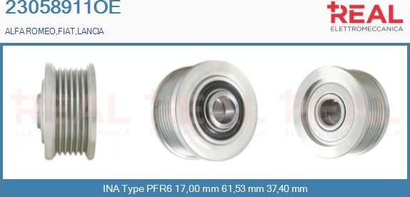 REAL 23058911OE - Pulley, alternator, freewheel clutch car-mod.net