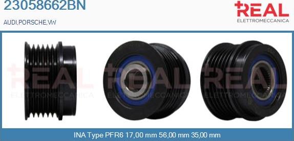 REAL 23058662BN - Pulley, alternator, freewheel clutch car-mod.net