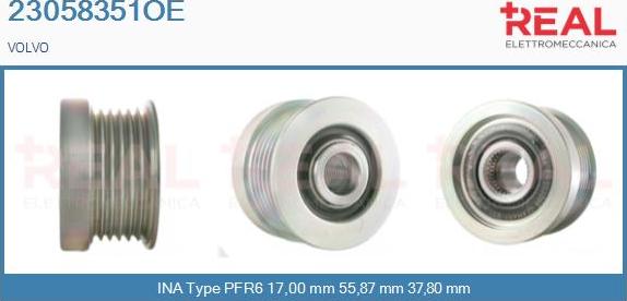 REAL 23058351OE - Pulley, alternator, freewheel clutch car-mod.net