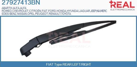REAL 27927413BN - Wiper Arm, window cleaning car-mod.net
