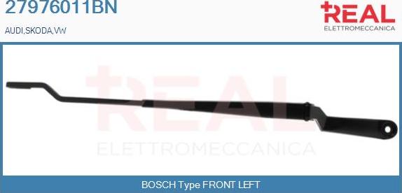 REAL 27976011BN - Wiper Arm, window cleaning car-mod.net
