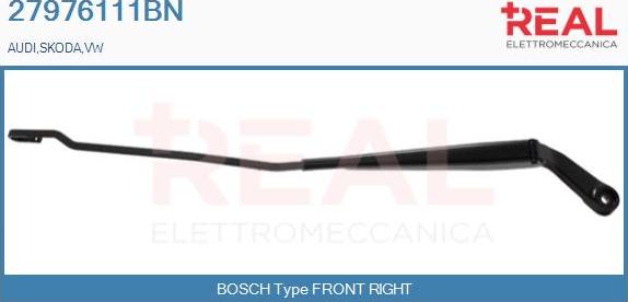 REAL 27976111BN - Wiper Arm, window cleaning car-mod.net