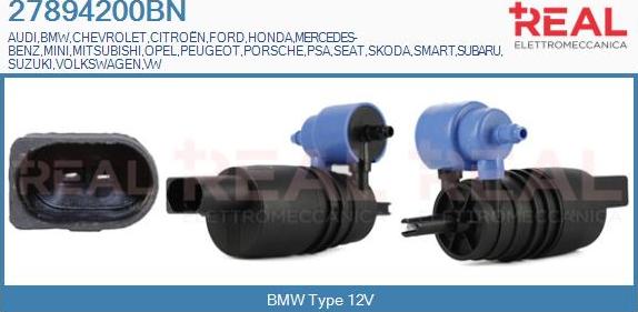 REAL 27894200BN - Water Pump, window cleaning car-mod.net