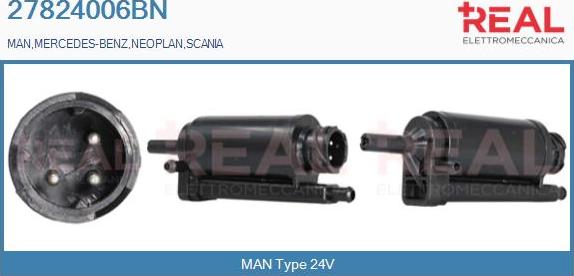 REAL 27824006BN - Water Pump, window cleaning car-mod.net