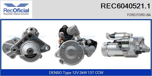 RECOFICIAL REC6040521.1 - Starter car-mod.net