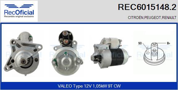 RECOFICIAL REC6015148.2 - Starter car-mod.net