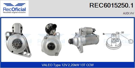 RECOFICIAL REC6015250.1 - Starter car-mod.net