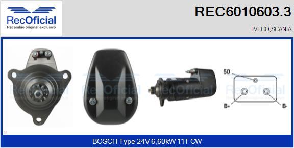 RECOFICIAL REC6010603.3 - Starter car-mod.net