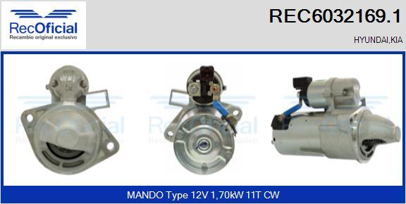 RECOFICIAL REC6032169.1 - Starter car-mod.net