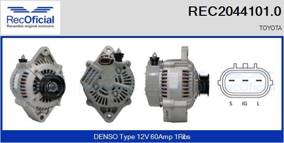 RECOFICIAL REC2044101.0 - Alternator car-mod.net
