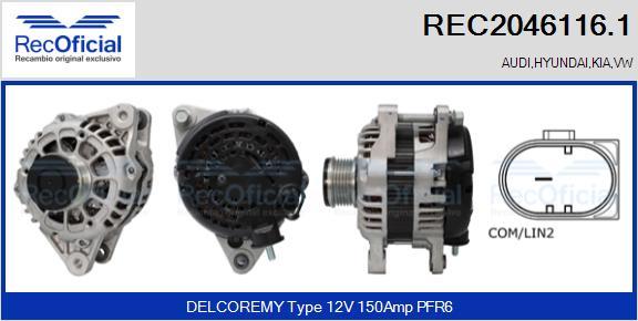 RECOFICIAL REC2046116.1 - Alternator car-mod.net